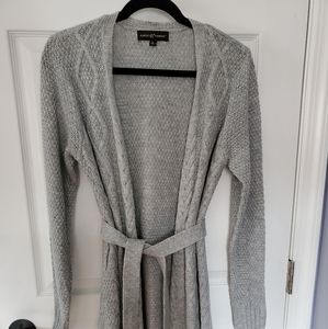 Pretty grey sweater wrap with belt